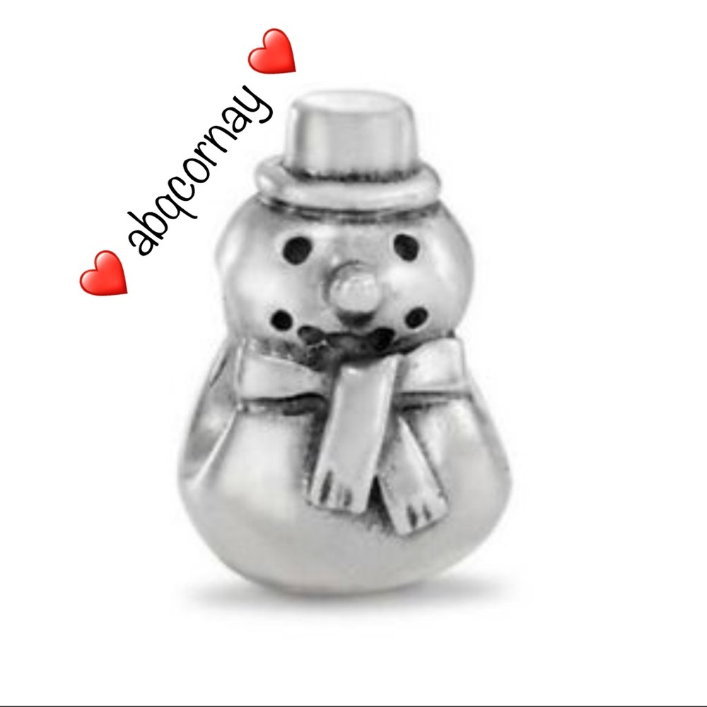 EUC Pandora 790374 Sterling Silver Winter Snowman Christmas Charm